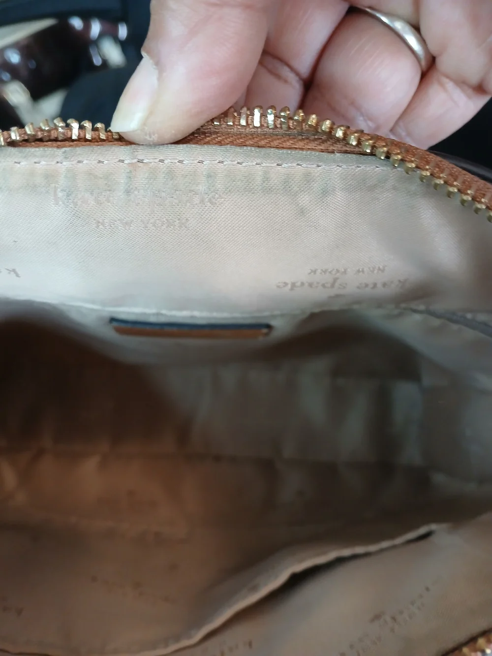 kate spade Cognac Pebbled Leather Crossbody Bag